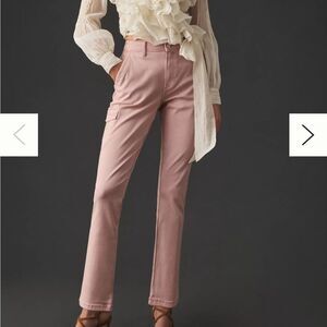 Paige Jolie Mid-Rise Straight Pink Cargo Pants size 27 Anthropologie